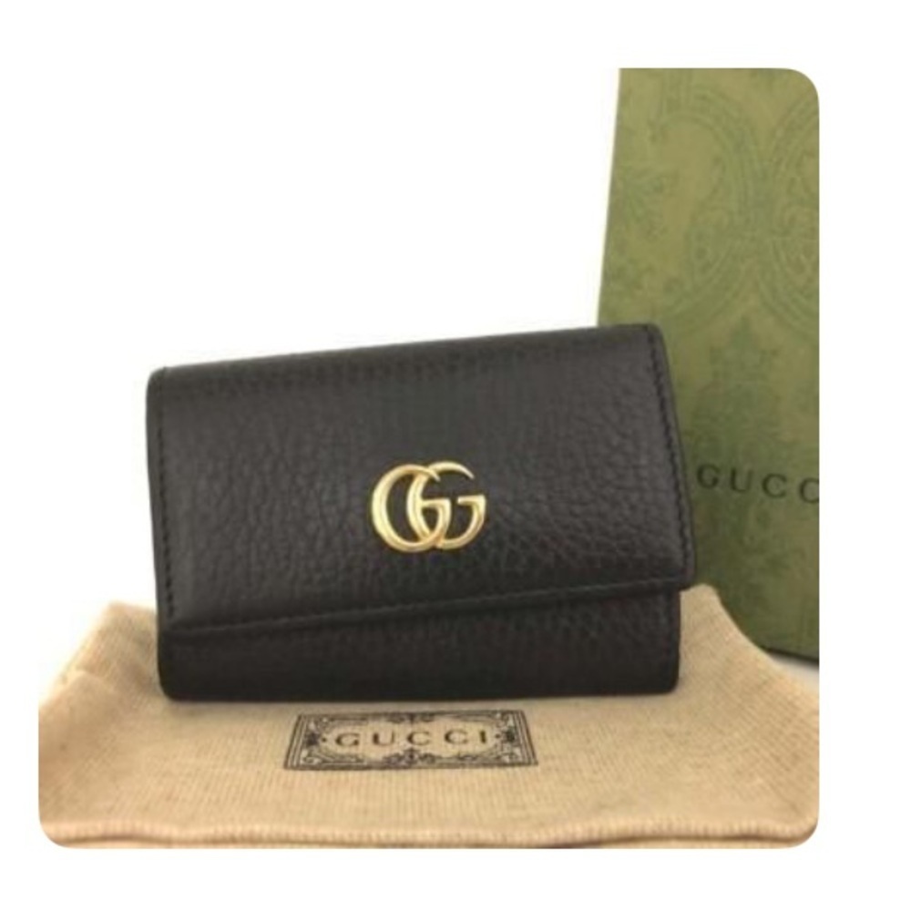 Gucci GG Marmont 5 ring holder case black